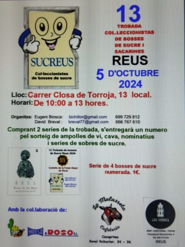 Fotos de la trobada de intercambio de sobres de azúcar en SUCREUS de Reus en Tarragona.