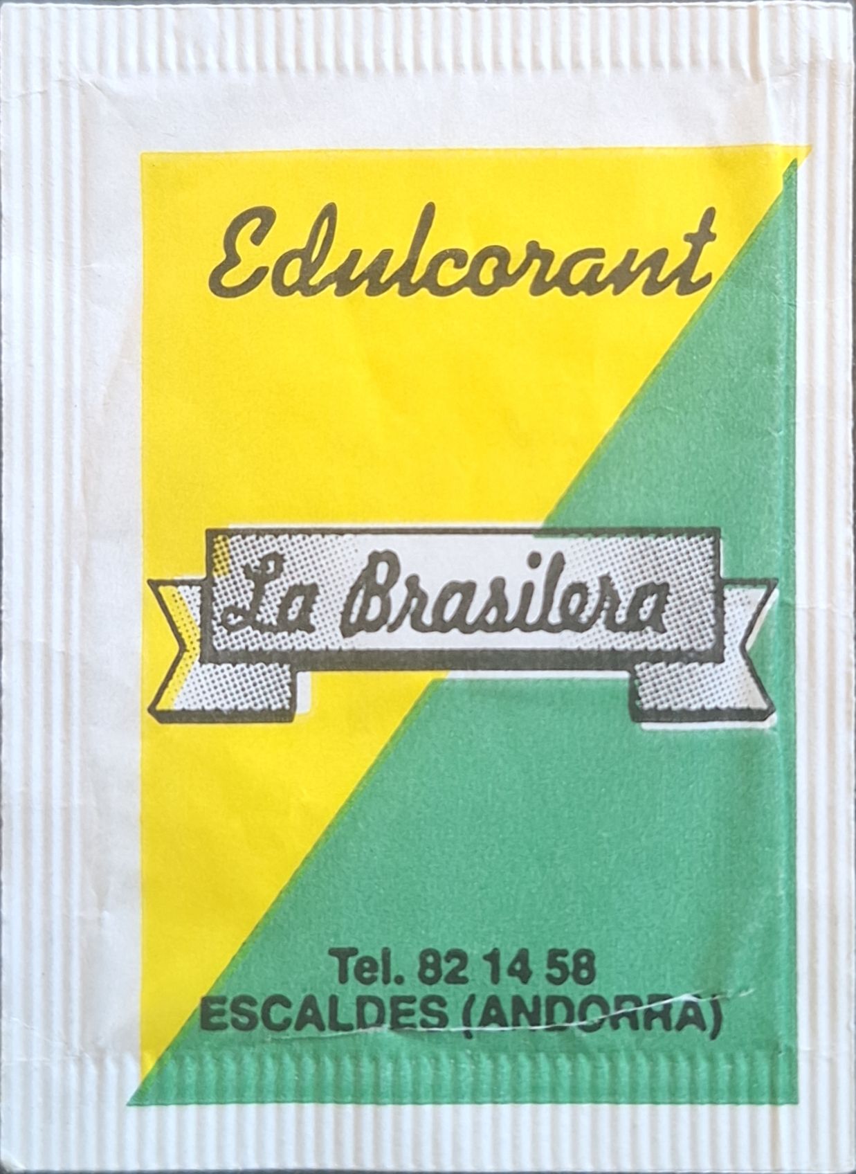 La meva col·lecció personal de sobres d'edulcorant de la marca de cafè LA BRASILERA a Andorra. La meva col·lecció personal de sobres d'edulcorant de la marca de cafè LA BRASILERA a Andorra.