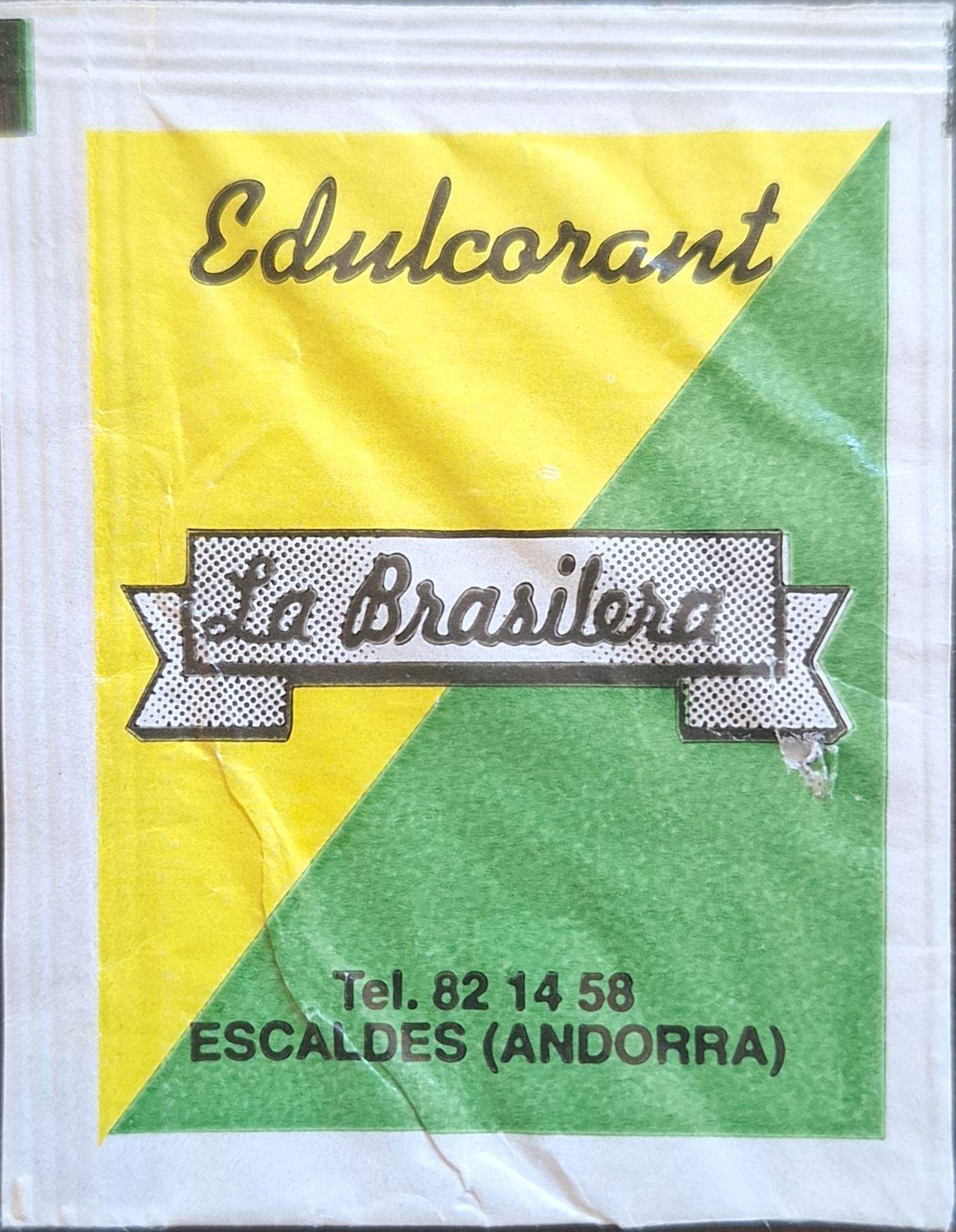 La meva col·lecció personal de sobres d'edulcorant de la marca de cafè LA BRASILERA a Andorra. La meva col·lecció personal de sobres d'edulcorant de la marca de cafè LA BRASILERA a Andorra.