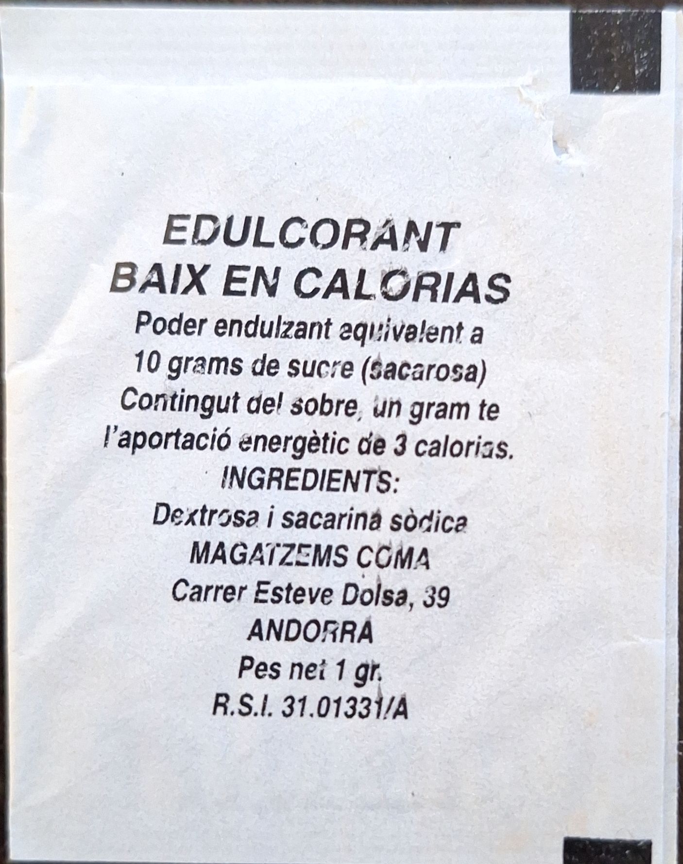 La meva col·lecció personal de sobres d'edulcorant de la marca de cafè EL CONSELLER a Andorra. La meva col·lecció personal de sobres d'edulcorant de la marca de cafè EL CONSELLER a Andorra.