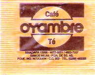 Sobres de edulcorantes de la marca Argentina de café OYAMBRE. Sobres de edulcorantes de la marca Argentina de café OYAMBRE.