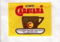 Sobres de edulcorantes de la marca de café argentina CARAVANA. Sobres de edulcorantes de la marca de café argentina CARAVANA.