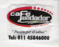 Sobres de edulcorantes de la marca Argentina de café FUNDADOR. Sobres de edulcorantes de la marca Argentina de café FUNDADOR.
