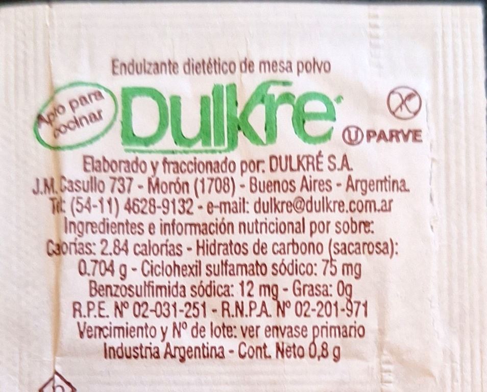 Sobres de edulcorantes de la marca Argentina de café PARANA. Sobres de edulcorantes de la marca Argentina de café PARANA.