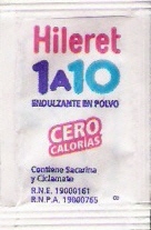 Sobres de edulcorantes de la marca Argentina de edulcorante HILERET. Sobres de edulcorantes de la marca Argentina de edulcorante HILERET.