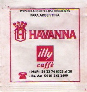 Sobres de edulcorantes de marcas de café de Argentina.
