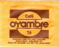 Sobres de edulcorantes de la marca Argentina de café OYAMBRE. Sobres de edulcorantes de la marca Argentina de café OYAMBRE.