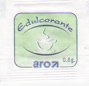 Sobres de edulcorantes de distribuidoras de Argentina.