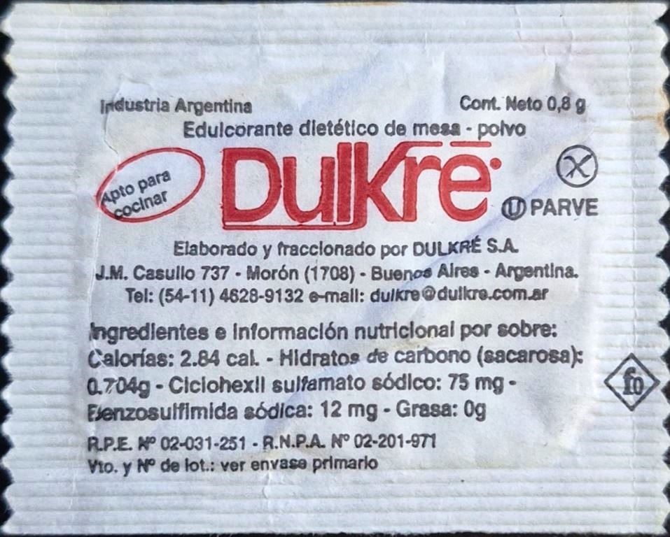 Sobres de edulcorantes de la marca Argentina de café 3. Sobres de edulcorantes de la marca Argentina de café 3.