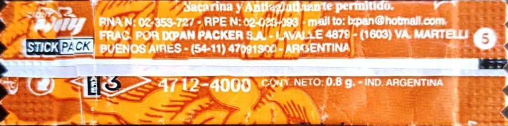 Sobres de edulcorantes de la marca Argentina de café 3. Sobres de edulcorantes de la marca Argentina de café 3.