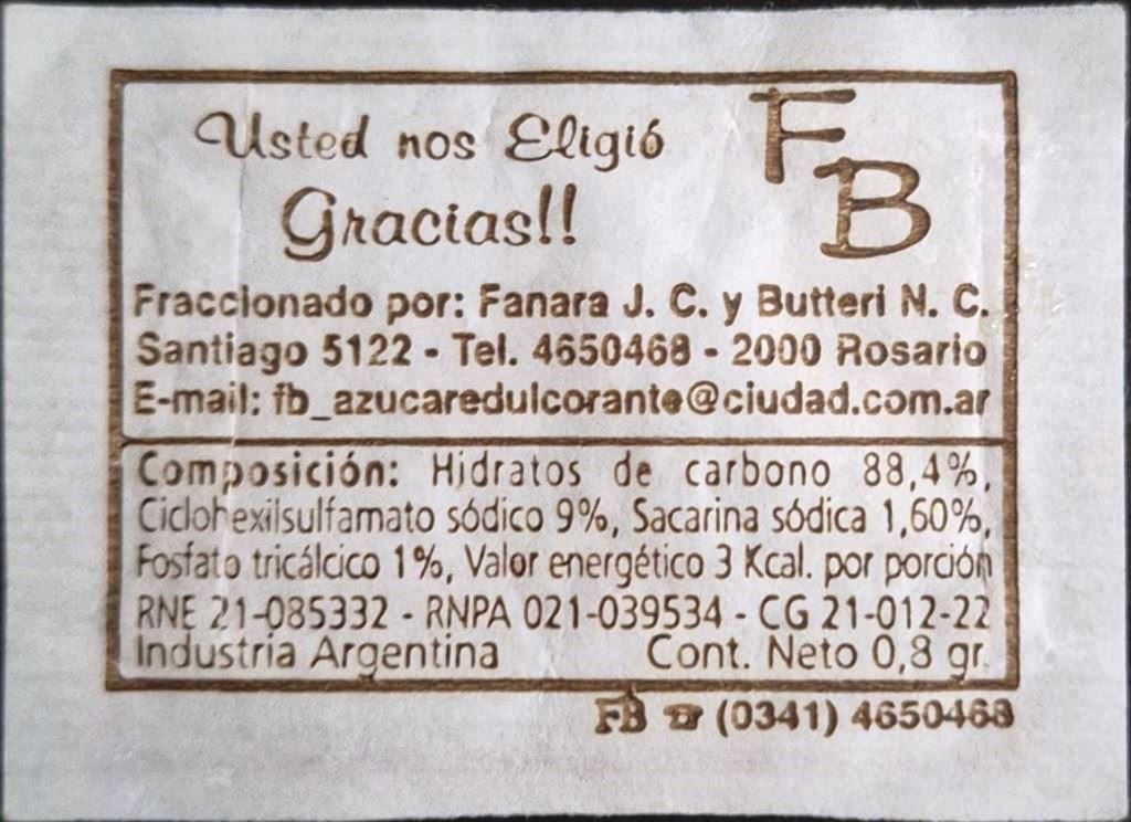 Sobres de edulcorantes de la marca Argentina de café BONAFIDE. Sobres de edulcorantes de la marca Argentina de café BONAFIDE.