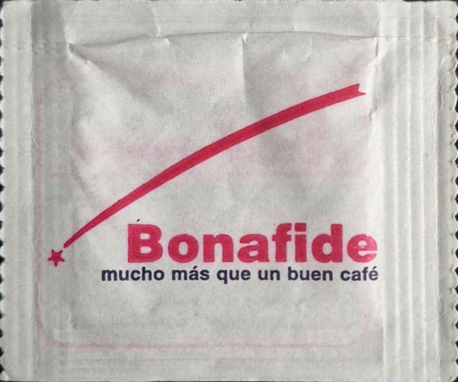 Sobres de edulcorantes de la marca Argentina de café BONAFIDE. Sobres de edulcorantes de la marca Argentina de café BONAFIDE.