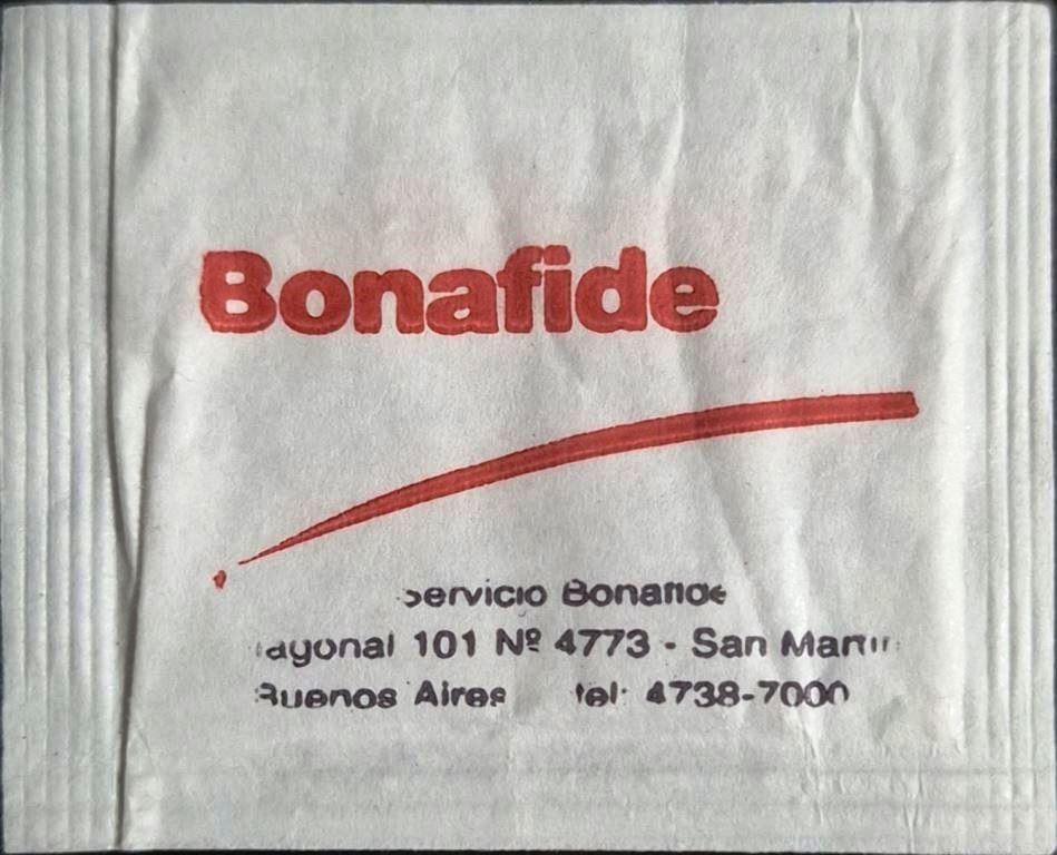 Sobres de edulcorantes de la marca Argentina de café BONAFIDE. Sobres de edulcorantes de la marca Argentina de café BONAFIDE.