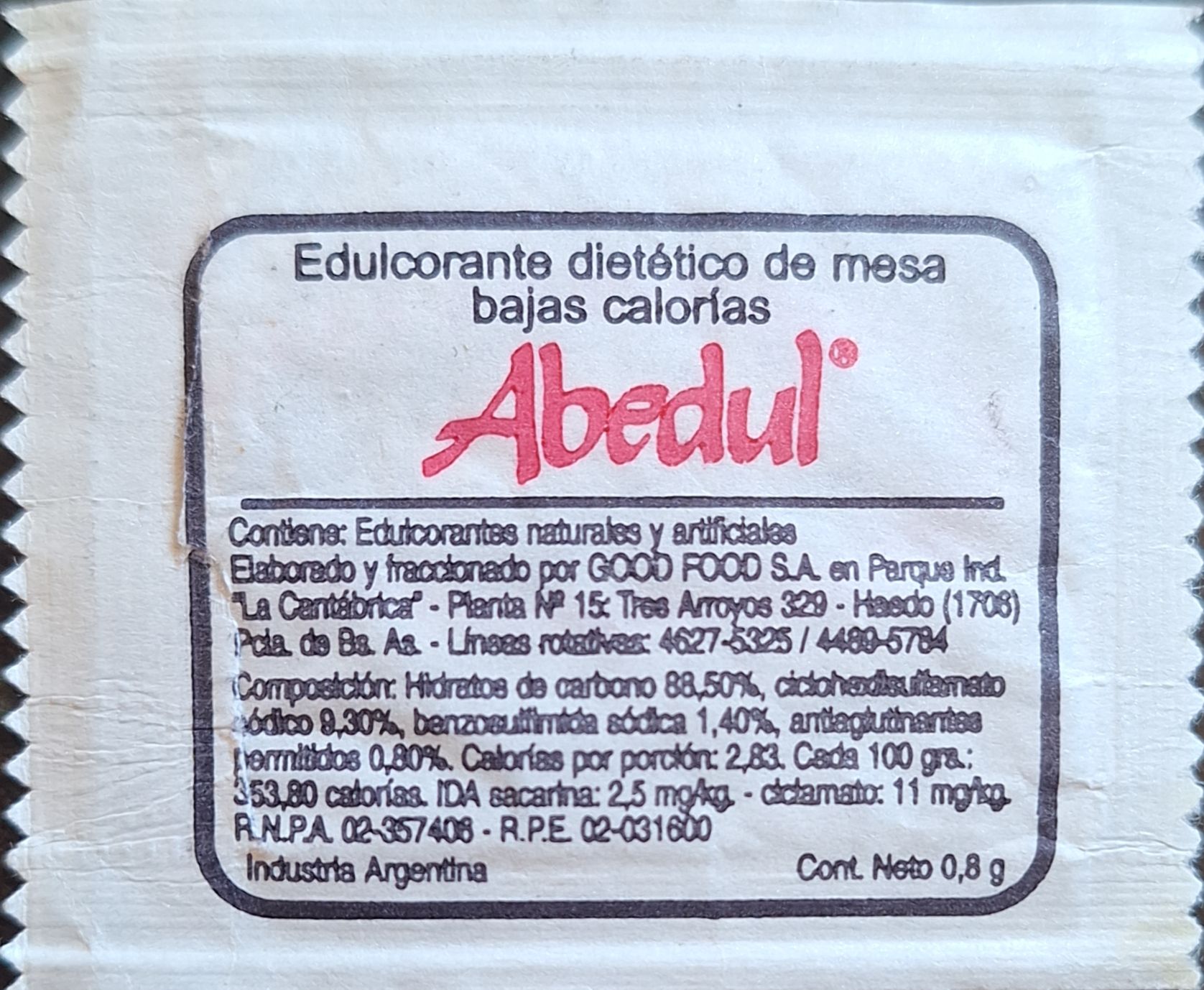 Sobres de edulcorantes de la marca Argentina de café FUNDADOR. Sobres de edulcorantes de la marca Argentina de café FUNDADOR.