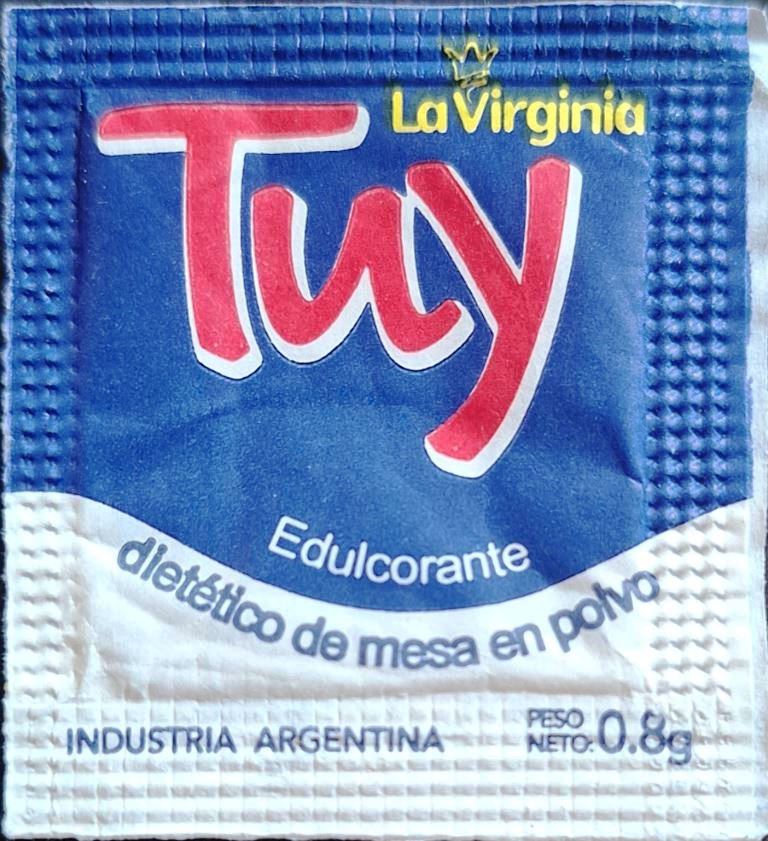 Sobres de edulcorantes de la marca Argentina de café LA VIRGINIA. Sobres de edulcorantes de la marca Argentina de café LA VIRGINIA.