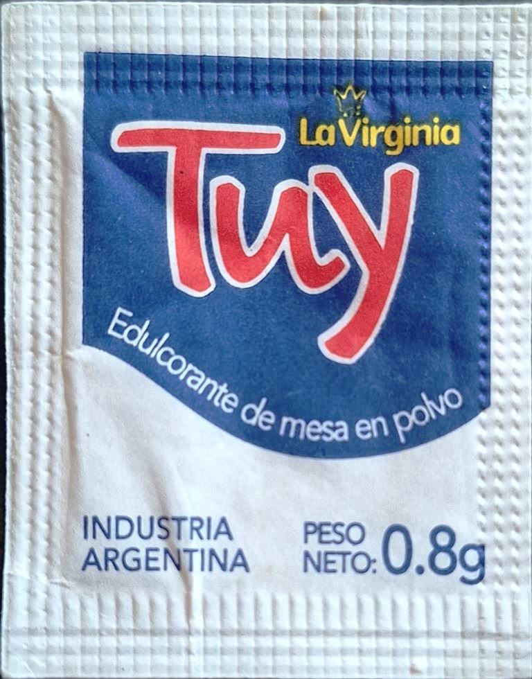 Sobres de edulcorantes de la marca Argentina de café LA VIRGINIA. Sobres de edulcorantes de la marca Argentina de café LA VIRGINIA.