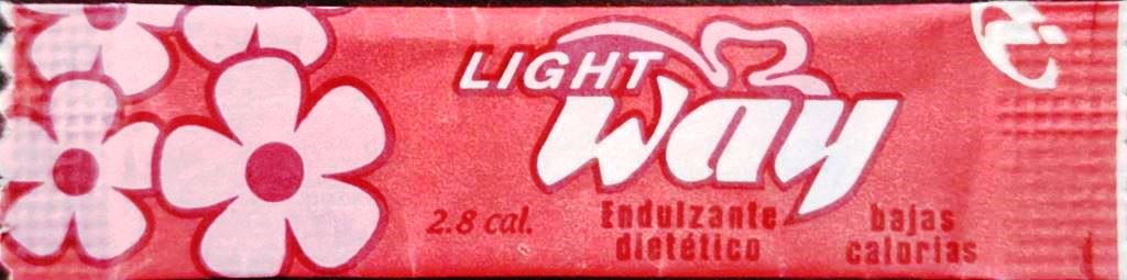 Sobres de edulcorantes de la marca de edulcorante argentina LIGHT WAY.