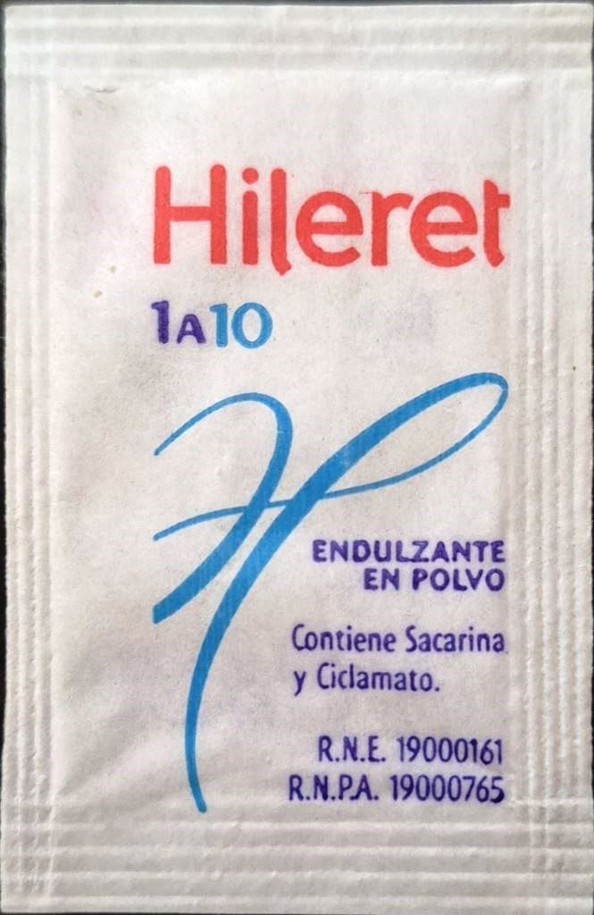 Sobres de edulcorantes de la marca Argentina de edulcorante HILERET. Sobres de edulcorantes de la marca Argentina de edulcorante HILERET.
