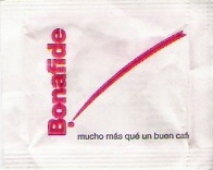 Sobres de edulcorantes de la marca Argentina de café BONAFIDE. Sobres de edulcorantes de la marca Argentina de café BONAFIDE.