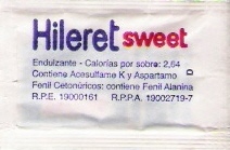 Sobres de edulcorantes de la marca Argentina de edulcorante HILERET. Sobres de edulcorantes de la marca Argentina de edulcorante HILERET.
