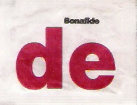 Sobres de edulcorantes de la marca Argentina de café BONAFIDE. Sobres de edulcorantes de la marca Argentina de café BONAFIDE.
