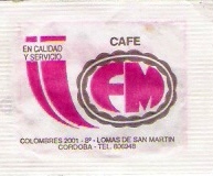 Sobres de edulcorantes de la marca Argentina de café FM. Sobres de edulcorantes de la marca Argentina de café FM.