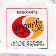 Sobres de edulcorantes de marcas de café de Argentina.