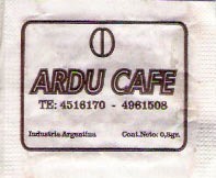 Sobres de edulcorantes de la marca de café argentina ARDU CAFÉ. Sobres de edulcorantes de la marca de café argentina ARDU CAFÉ.