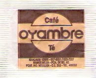 Sobres de edulcorantes de la marca Argentina de café OYAMBRE. Sobres de edulcorantes de la marca Argentina de café OYAMBRE.