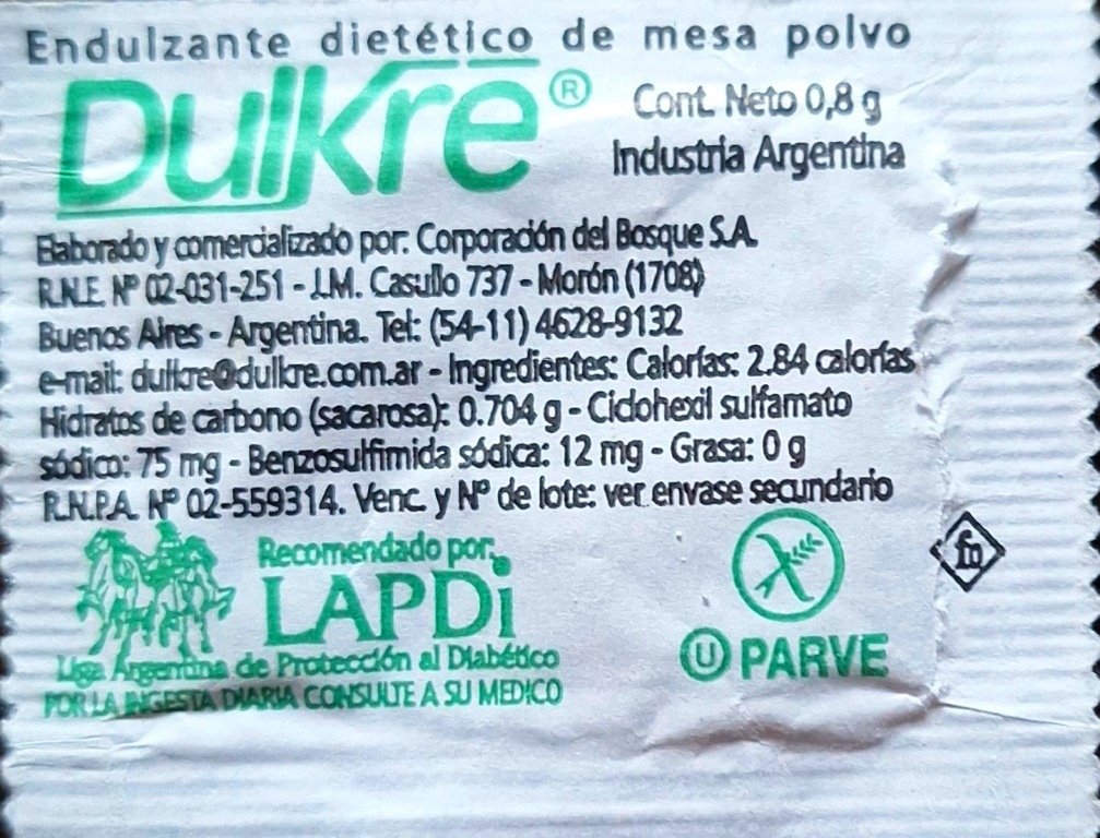Sobres de edulcorantes de la marca Argentina de café LA ESMERALDA. Sobres de edulcorantes de la marca Argentina de café LA ESMERALDA.