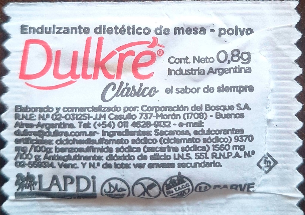 Sobres de edulcorantes de la marca Argentina de café PARANA. Sobres de edulcorantes de la marca Argentina de café PARANA.