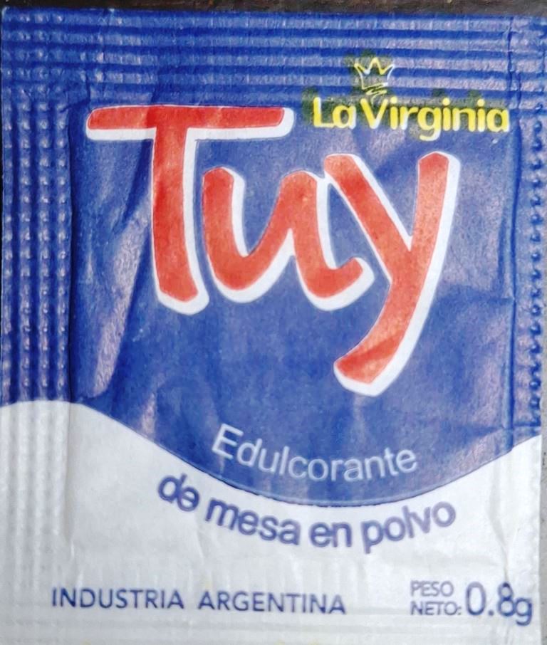 Sobres de edulcorantes de la marca Argentina de café LA VIRGINIA. Sobres de edulcorantes de la marca Argentina de café LA VIRGINIA.