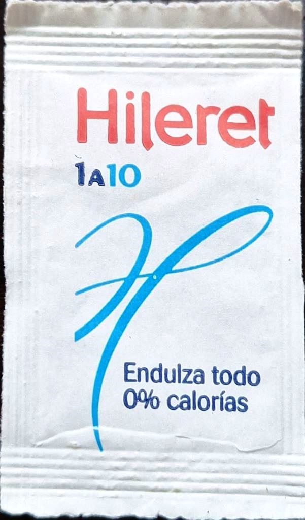 Sobres de edulcorantes de la marca Argentina de edulcorante HILERET. Sobres de edulcorantes de la marca Argentina de edulcorante HILERET.