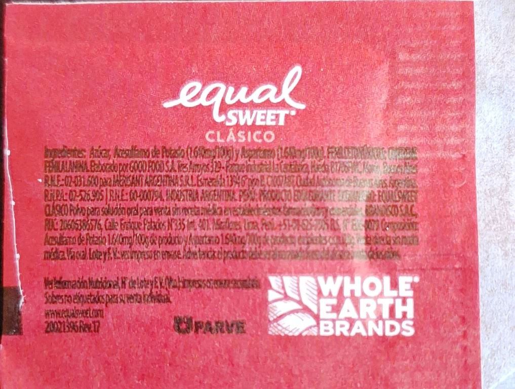 Sobres de edulcorantes de la marca Argentina de edulcorante EQUALSWEET. Sobres de edulcorantes de la marca Argentina de edulcorante EQUALSWEET.