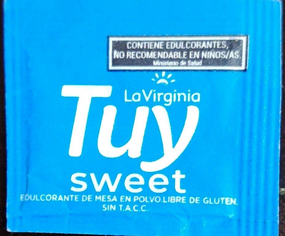 Sobres de edulcorantes de la marca Argentina de café LA VIRGINIA. Sobres de edulcorantes de la marca Argentina de café LA VIRGINIA.