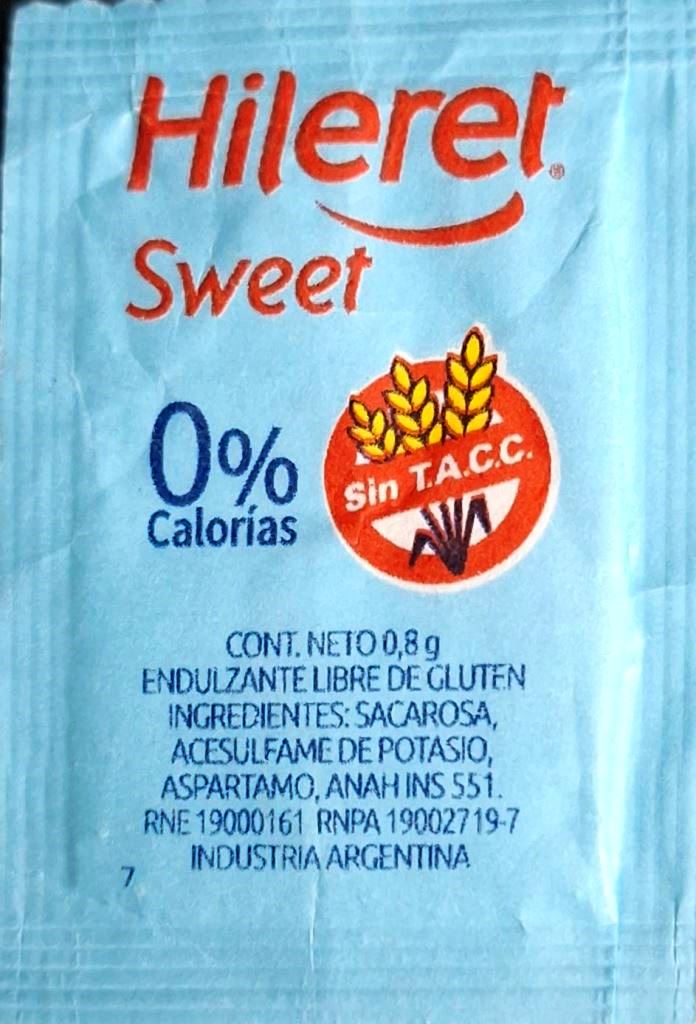Sobres de edulcorantes de la marca Argentina de edulcorante HILERET. Sobres de edulcorantes de la marca Argentina de edulcorante HILERET.