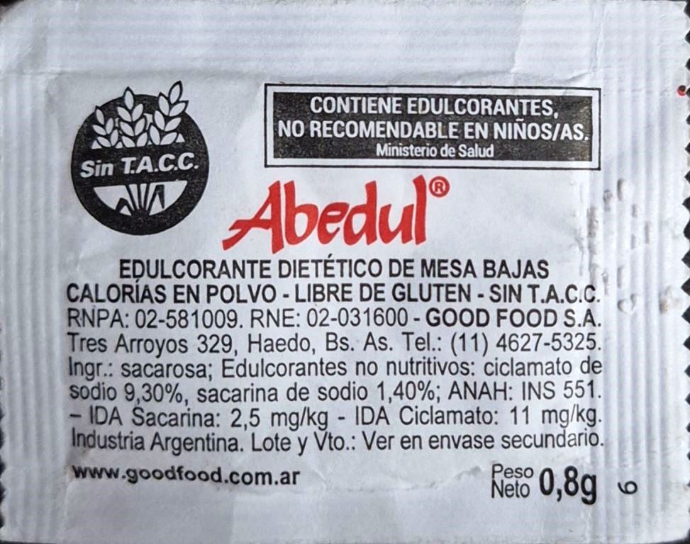 Sobres de edulcorantes de la marca Argentina de café BONAFIDE. Sobres de edulcorantes de la marca Argentina de café BONAFIDE.