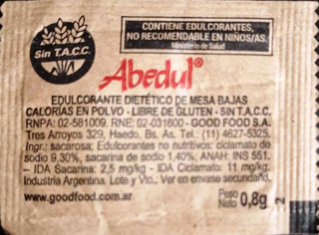 Sobres de edulcorantes de la marca Argentina de café BONAFIDE. Sobres de edulcorantes de la marca Argentina de café BONAFIDE.