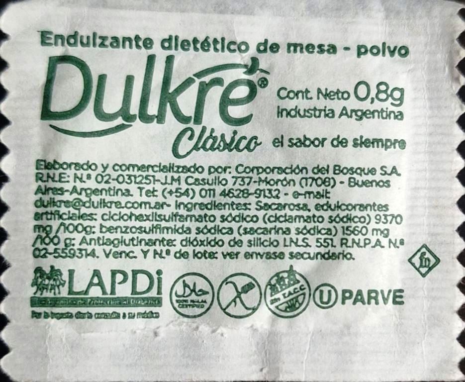 Sobres de edulcorantes de la marca Argentina de café LA ESMERALDA. Sobres de edulcorantes de la marca Argentina de café LA ESMERALDA.