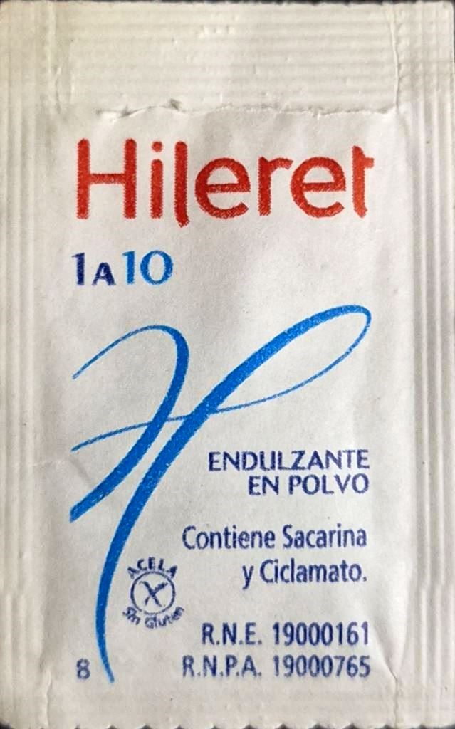 Sobres de edulcorantes de la marca Argentina de edulcorante HILERET. Sobres de edulcorantes de la marca Argentina de edulcorante HILERET.