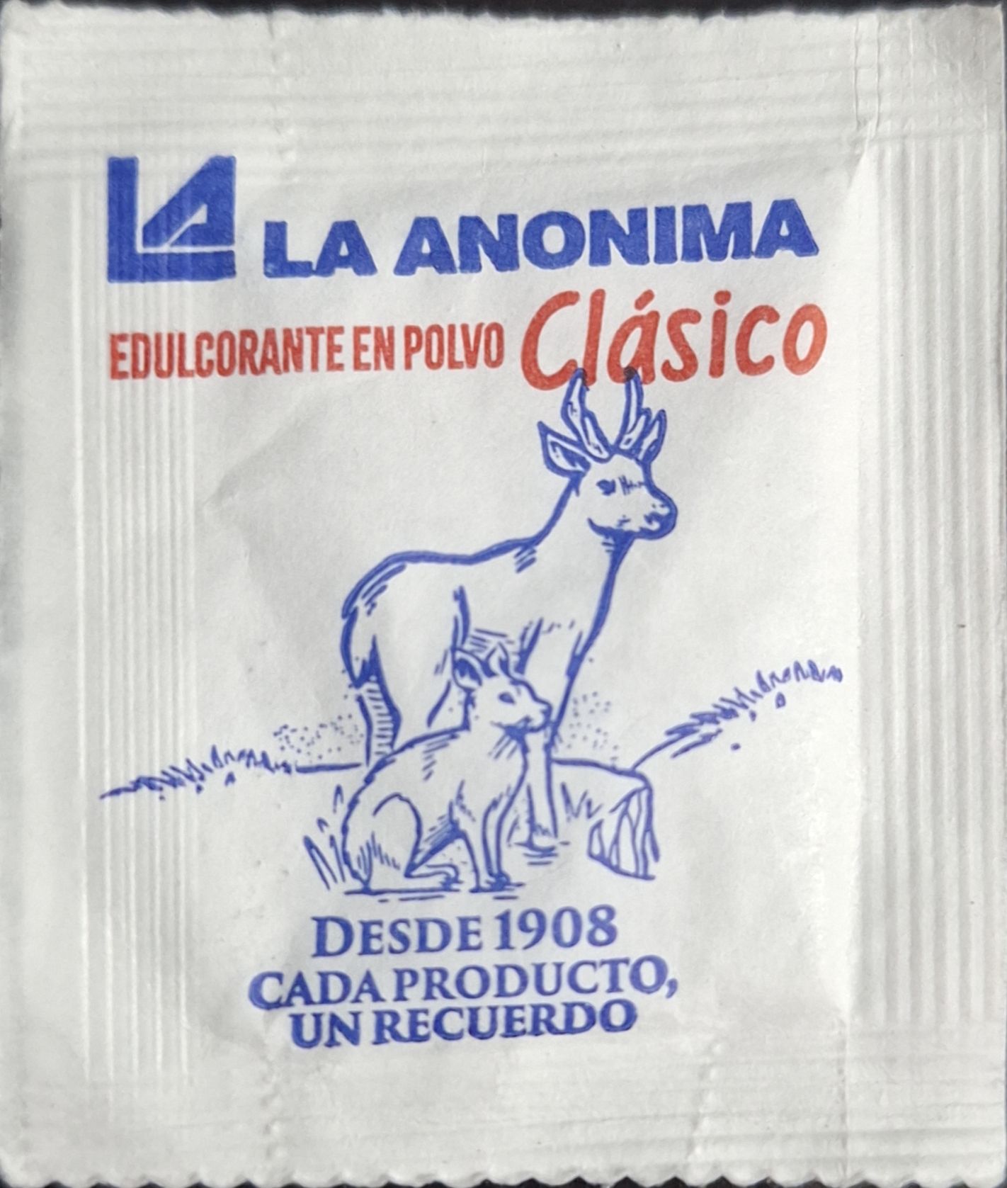 Sobres de edulcorantes de la marca Argentina de edulcorante LA ANONIMA. Sobres de edulcorantes de la marca Argentina de edulcorante LA ANONIMA.