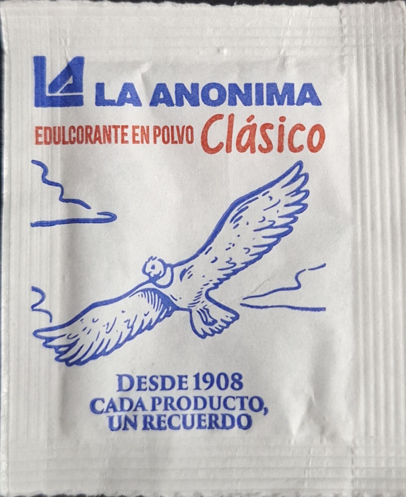 Sobres de edulcorantes de la marca Argentina de edulcorante LA ANONIMA. Sobres de edulcorantes de la marca Argentina de edulcorante LA ANONIMA.
