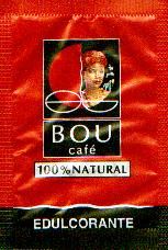 Sobres de edulcorantes de la marca de café BOU. Sobres de edulcorantes de la marca de café BOU.