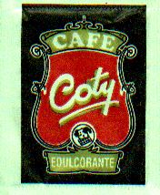 Sobres de edulcorantes de la marca de café COTY. Sobres de edulcorantes de la marca de café COTY.