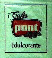 Sobres de edulcorantes de España de la marca de café PONT. Sobres de edulcorantes de España de la marca de café PONT.