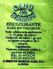 Sobres de edulcorantes de la marca de café 40 paises. Sobres de edulcorantes de la marca de café 40 paises.