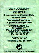 Sobres de edulcorantes de la marca de café CARECA. Sobres de edulcorantes de la marca de café CARECA.