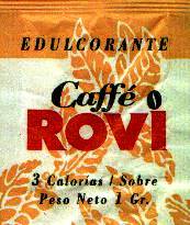 Sobres de edulcorantes de España de la marca de café ROVI. Sobres de edulcorantes de España de la marca de café ROVI.