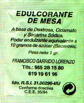 Sobres de edulcorantes de España de la marca de café SAIMAZA. Sobres de edulcorantes de España de la marca de café SAIMAZA.
