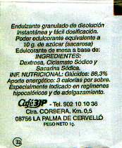 Sobres de edulcorantes de la marca de café 3JP. Sobres de edulcorantes de la marca de café 3JP.